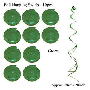 Birthday Party Decoration, Happy Birthday Banner Bunting with 4 Paper Fans Tissue 6 Paper Pom Poms Flower 10 Hanging Swirl and 20 Balloon for Birthday Party Decorations -Green and White - Decotree.co Online Shop