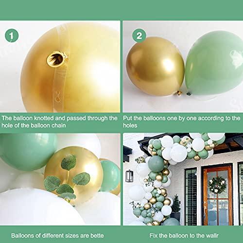 161PCS Olive Green Balloon Garland Kit Party Balloons Arch kit Green White Gold Party Balloons - Decotree.co Online Shop