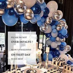 Blue Balloon Garland 124 Pack Navy Silver White Light Blue Balloon Arch Kit for Baby Shower Boy Party Decoration Birthday Decoration - Decotree.co Online Shop