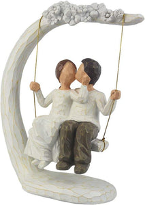 Romantic Couple Figurines in Love , 9Inch Hand Painted Sweet Loving Together Couple Sculpture Best Gift for Valentine's Day - Decotree.co Online Shop