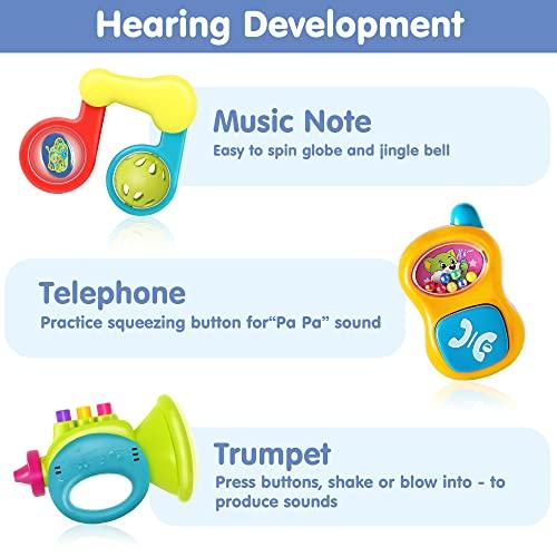 10pcs Baby Rattles Toys Set, Infant Grab N Shake Rattle, Sensory Teether, Early Development Learning Music Toy, Newborn Birthday Gifts for 0 1 2 3 4 5 6 7 8 9 10 12 Month Babies Boy Girl - Decotree.co Online Shop