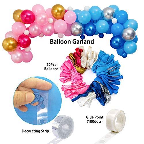 Boy Or Girl Gender Reveal Party Decoration Set,&Balloons Arch Garland Kit(Blue Silver Pink Gold),Foil Balloons,Metallic Fringe Curtains,18 in gender reveal balloons,Paper tassel Garland - Decotree.co Online Shop