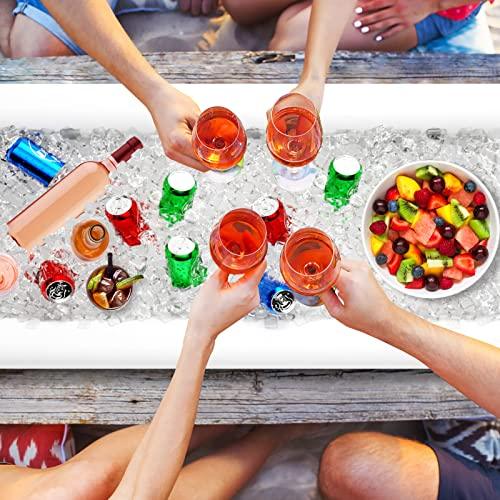 2 PCS Inflatable Serving Bars Ice Buffet Salad Serving Trays Food Drink Holder Cooler Containers Indoor Outdoor BBQ Picnic Pool Party Supplies Luau Cooler w Drain Plug - Decotree.co Online Shop