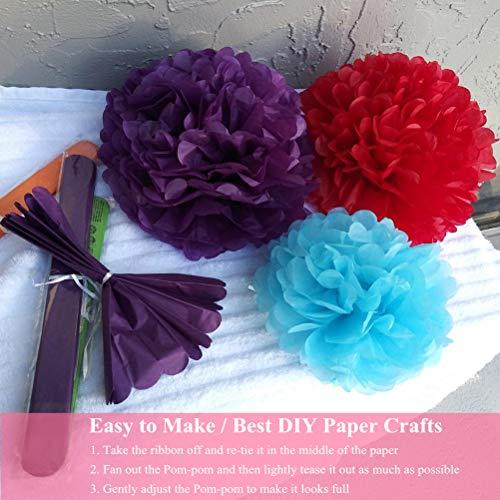 Paper Pom Poms Color Tissue Flowers Birthday Celebration Wedding Party Halloween Christmas Outdoor Decoration,18 pcs of 10 12 14 Inch - Decotree.co Online Shop