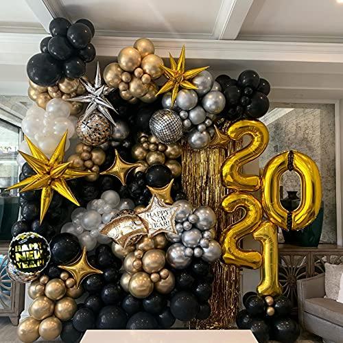 4 Sizes Black Gold and Silver Balloon Garland Arch Kit 96 PCS for Baby Shower Birthday Party Decoration - Decotree.co Online Shop