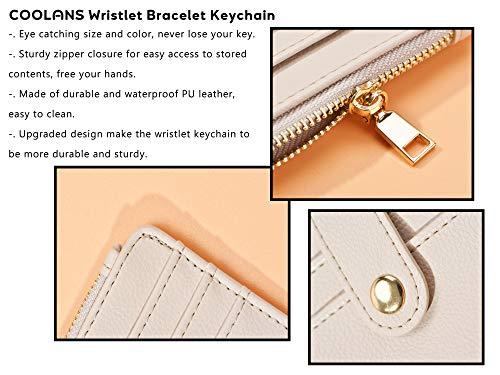Wristlet Bracelet Keychain Card Holder Card Pocket PU Leather Purse Tassel Keychain Bangle Key Ring for Women Girls - Decotree.co Online Shop