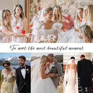 1 Tier Glitter Bride Wedding Veil Fingertip Bachelorette Party Veil Sparking Bridal Veil for Women and Girls (Ivory) - Decotree.co Online Shop