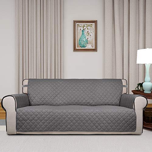 Reversible Quilted Sofa Cover, Water Resistant Slipcover Furniture Protector, Washable Couch Cover with Non Slip Foam and Elastic Straps - Decotree.co Online Shop