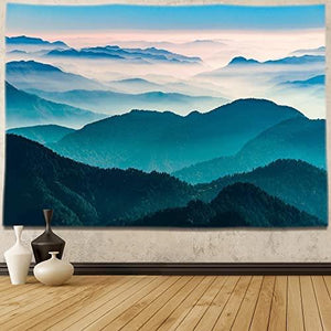Mountain Tapestry Wall Hanging - Premium Printed - Misty Forest Wall Tapestry for Bedroom - Decotree.co Online Shop