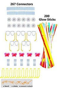 467Pcs Glow Sticks Glow Party Favors for Kids/Adults: 200 Glowsticks Party Packs 7 colors & Connectors for Glow Necklace, Flower Balls, Luminous Glasses and Triple/Butterfly Bracelets - Decotree.co Online Shop