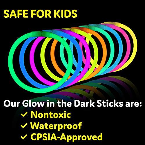 Glow Sticks Party Supplies 100pk - 8 Inch Glow in the Dark Light Up Sticks Party Favors - Decotree.co Online Shop