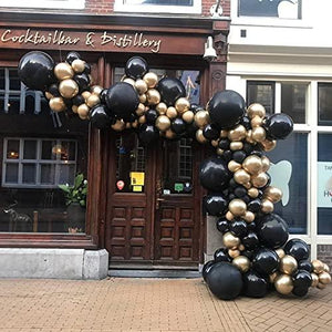 121pcs Party Balloon Arch kit Black Gold Balloons Party Decoration (121PCS- Black Gold) - Decotree.co Online Shop