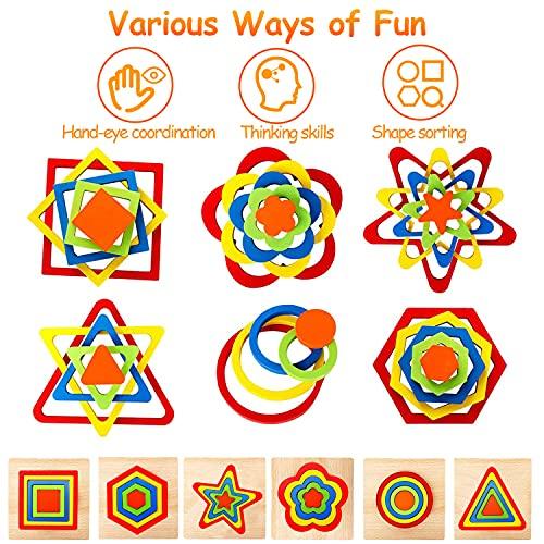 Toddler Puzzles Games Wooden Toys Montessori Shape Sorting Puzzle Toddlers Activities Preschool Learning Early Educational Birthday Travel Outdoor Toys for Kids Age 1 2 3 4 5 6 Year Old - Decotree.co Online Shop