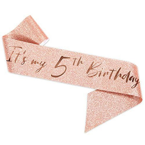 5th Birthday Sash and Tiara for Girls, Rose Gold Birthday Sash Crown 5 & Fabulous Sash and Tiara for Girls, 5th Birthday Gifts for Happy 5th Birthday Party Favor Supplies - Decotree.co Online Shop