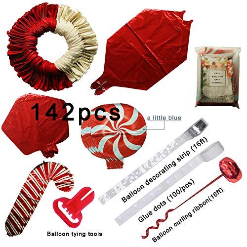 Christmas Balloon Garland Arch kit 144 Pieces with Christmas Red White Candy Balloons Gift Box Balloons - Decotree.co Online Shop
