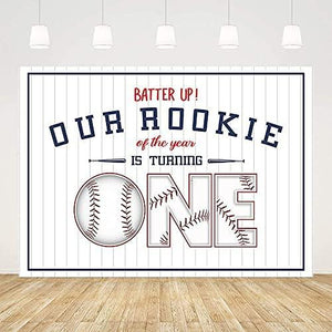 Baseball 1st Birthday Background for Party Photography Decorations White Stripe Photo Backdrop Booth - Decotree.co Online Shop