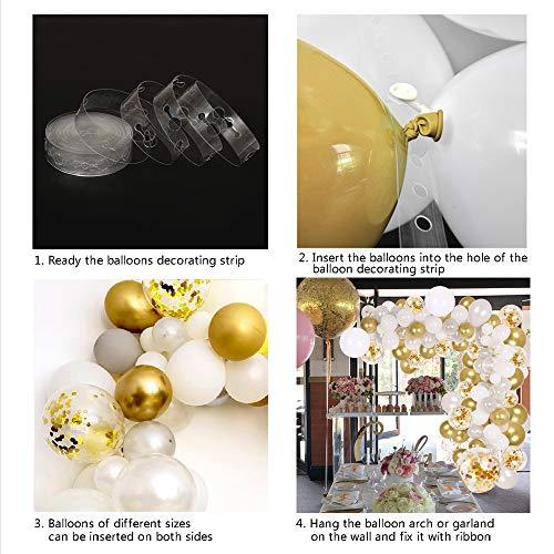 138Pcs Party Balloons Decoration Set, Gold Confetti & Silver & White & Transparent Balloons Garland for Bridal & Baby Shower, Wedding, Birthday - Decotree.co Online Shop