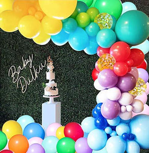 118pcs Rainbow Balloon Garland Kit Colorful 5 In 12" 18 Inch Multicolor Balloons Garland Assorted Color Size Balloons for Birthday Wedding - Decotree.co Online Shop