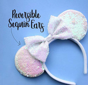 Bride Minnie Ears Headband,bride ears, bride mickey ears,AB white minnie ears, bachelorette party ears, Rainbow Sparkle Mouse Ears - Decotree.co Online Shop