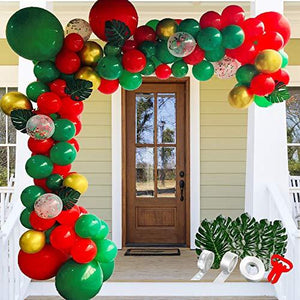Christmas Balloon Garland Arch kit 115 Pieces with Xmas Red Green Balloon for Christmas Party Decorations - Decotree.co Online Shop