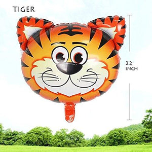 JUNGLE SAFARI ANIMALS BALLOONS, 6pcs 22 Inch Giant Zoo Animal Balloons Kit Birthday Party Decorations - Decotree.co Online Shop