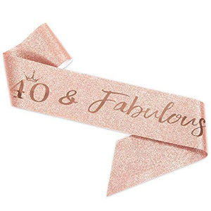 40th Birthday Sash and Tiara for Women, Rose Gold Birthday Sash Crown 40 & Fabulous Sash and Tiara for Women, 40th Birthday Gifts for Happy 40th Birthday Party Favor Supplies - Decotree.co Online Shop