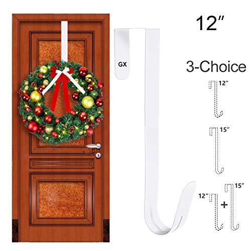 12"/15" Wreath Hanger for Front Door - Large Wreath Metal Hook for Christmas Wreath Over The Door Hanger, White - Decotree.co Online Shop