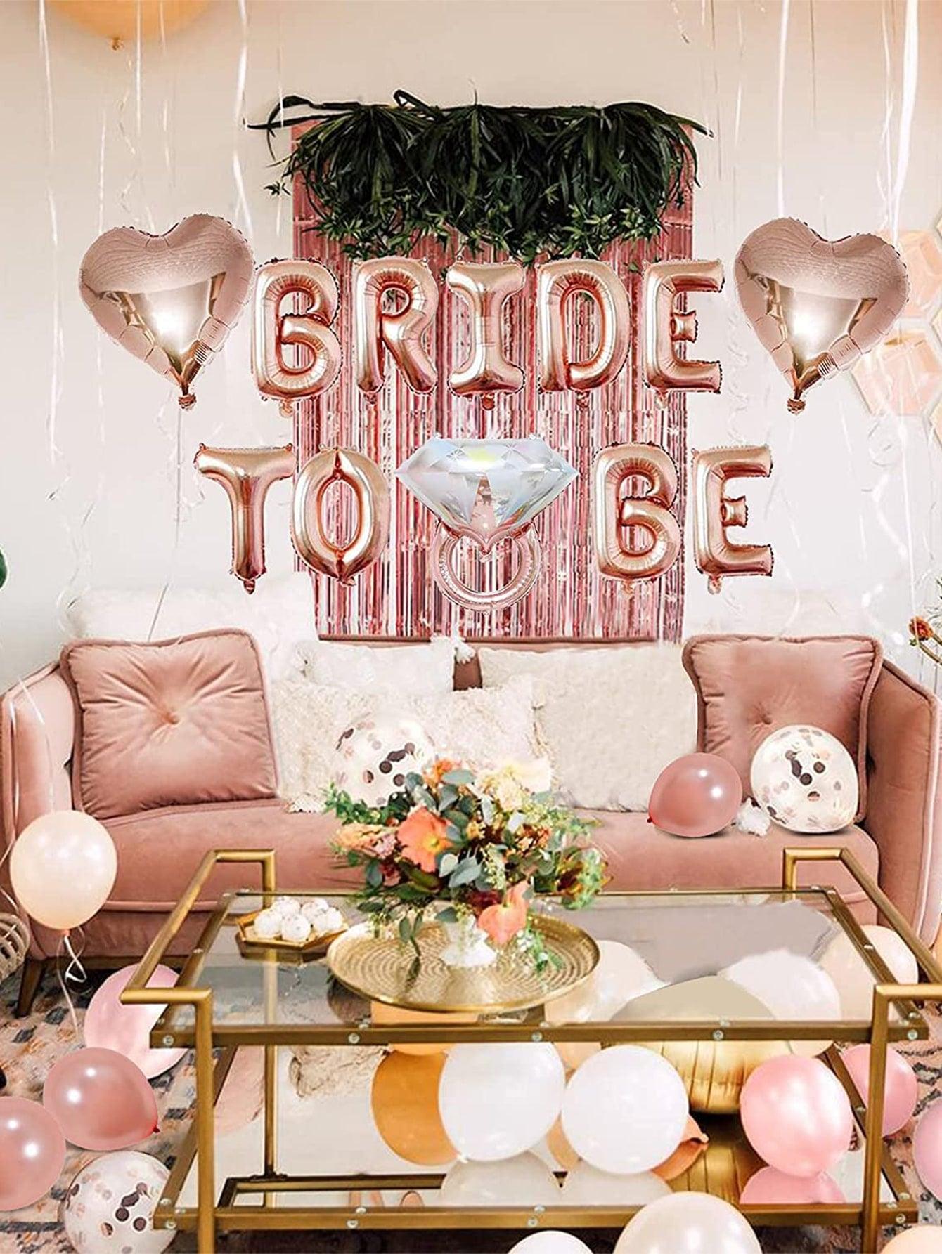 53pcs Bridal Shower Party Decorative Balloon Set, Rose Gold Backdrop Balloon For Party Decor - Decotree.co Online Shop