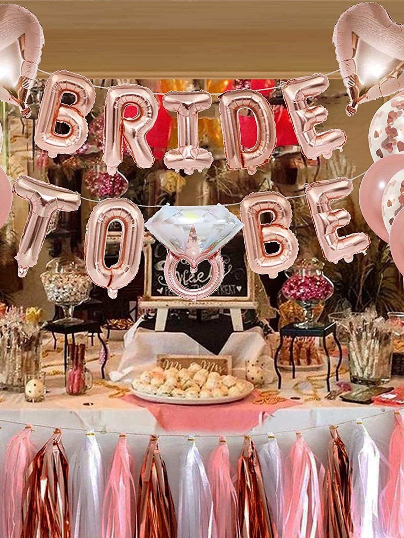 53pcs Bridal Shower Party Decorative Balloon Set, Rose Gold Backdrop Balloon For Party Decor - Decotree.co Online Shop