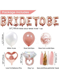 53pcs Bridal Shower Party Decorative Balloon Set, Rose Gold Backdrop Balloon For Party Decor - Decotree.co Online Shop