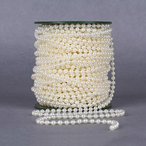 5mm Ivory Faux Pearl Beads Garland Pearl Bead Roll Strand for Wedding Party Decoration, 200 Feet Roll - Decotree.co Online Shop