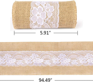 5pcs Burlap Lace Chair Sashes Hessian Jute Chair Cover Bows Rustic Linen Lace Chair Bows for Wedding Decoration - Decotree.co Online Shop