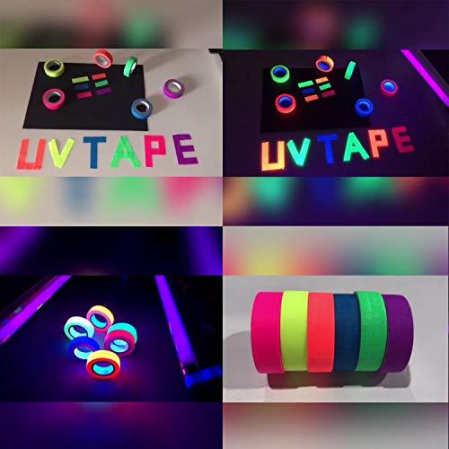 6 Colors Neon Gaffer Cloth Tape, Fluorescent UV Blacklight Glow in The Dark Tape for UV Party - Decotree.co Online Shop