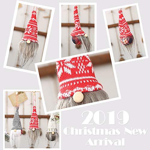 6 Pack Gnome Christmas Plush Ornaments Set, Xmas Hanging Decorations Gnome Hat - Decotree.co Online Shop