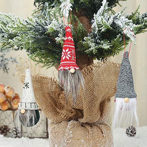 6 Pack Gnome Christmas Plush Ornaments Set, Xmas Hanging Decorations Gnome Hat - Decotree.co Online Shop