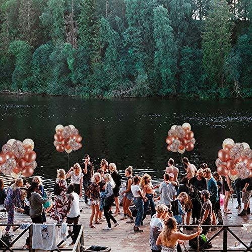 60 PACK Dandy Decor Rose Gold Balloons + Confetti Balloons w/ Ribbon | Rose gold Balloons for Parties | Bridal & Baby Shower - Decotree.co Online Shop