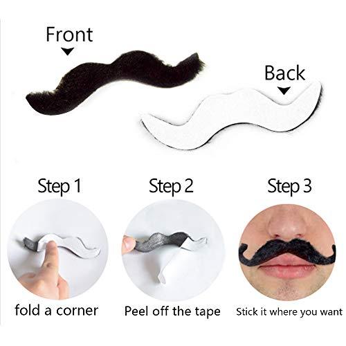 60 Pcs Fake Beard Self Adhesive Novelty Hairy Mustaches Costume Facial Hair for Birthday and Halloween - Decotree.co Online Shop