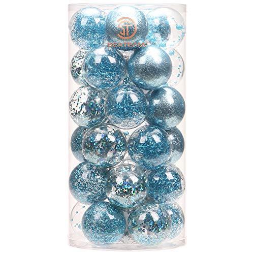 60mm/2.36" Shatterproof Clear Plastic Christmas Ball Ornaments Decorative Xmas Balls Baubles Set with Stuffed Delicate Decorations - Decotree.co Online Shop