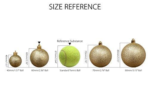 60mm/2.36" Shatterproof Clear Plastic Christmas Ball Ornaments Decorative Xmas Balls Baubles Set with Stuffed Delicate Decorations - Decotree.co Online Shop