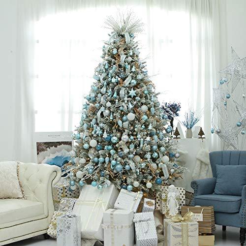 60mm/2.36" Shatterproof Clear Plastic Christmas Ball Ornaments Decorative Xmas Balls Baubles Set with Stuffed Delicate Decorations - Decotree.co Online Shop