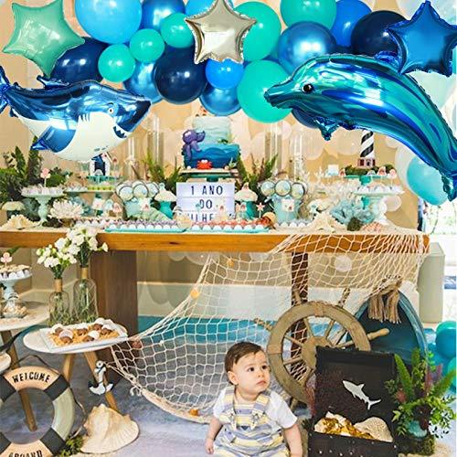 60PCS Ocean Balloons Arch Birthday Party Decorations with Stars Shark Dolphin Foil Balloons for Under the Sea Decorations - Decotree.co Online Shop