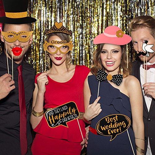 60Pcs Wedding Photo Booth Props Pose Sign Kit, Bachelorette Christmas Holiday Wedding Birthday Party Decoration Supplies - Decotree.co Online Shop