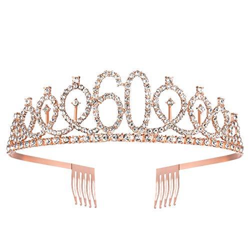 60th Birthday Sash and Tiara for Women, Rose Gold Birthday Sash Crown 60 & Fabulous Sash and Tiara for Women, 60th Birthday Gifts for Happy 60th Birthday Party Favor Supplies - Decotree.co Online Shop