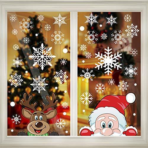 300 PCS 8 Sheet Christmas Snowflake Window Cling Stickers for Glass - Decotree.co Online Shop