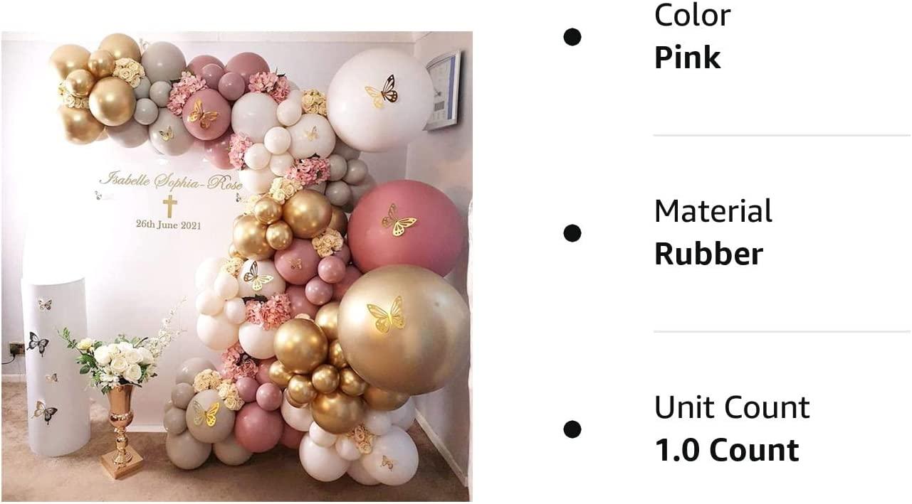 148PCS Rose and Pink Balloon Garland Arch Kit, Gold Chrome balloons Latex Balloons - Decotree.co Online Shop