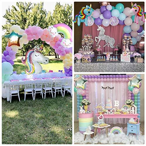 138Pcs Pastel Unicorn Birthday Balloons Arch Kit 12''10''5'' Purple Pink Tiffany Blue Balloons Set with Rainbow Unicorn Balloons Happy Birthday Balloons for Baby Shower Girls Birthday Party Supplies - Decotree.co Online Shop