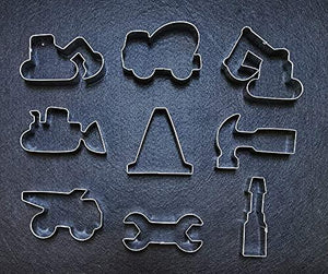 9 Pieces Construction Cookie Cutter Set for Kids Construction Themed Birthday Party - Decotree.co Online Shop