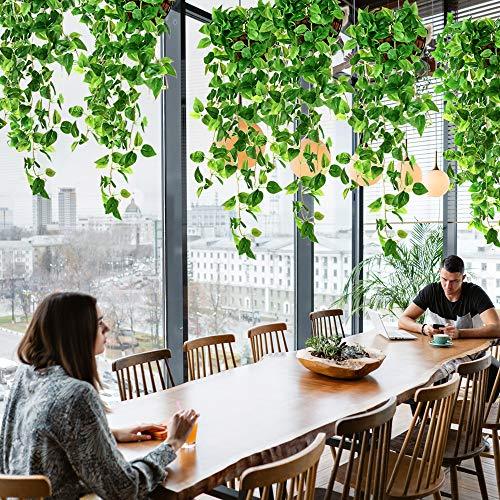 3pcs Artificial Hanging Plants, 3.6ft Fake Hanging Plant, Fake Ivy Vine for Wall House Room Indoor Outdoor Decoration (No Baskets) - Decotree.co Online Shop