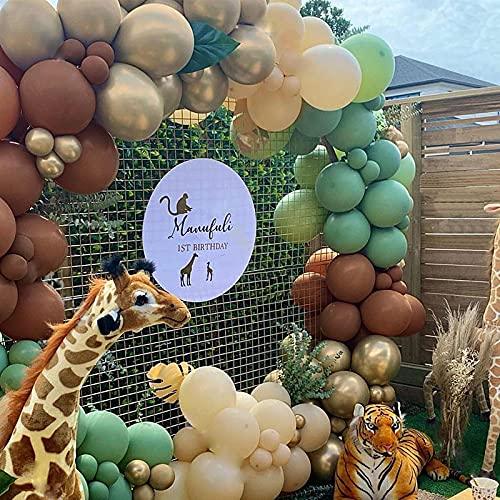 137pcs Party Balloons Arch kit Brown Green Gold Artificial Palm Leaves Baby Show Birthday Party Balloons Decoration - Decotree.co Online Shop