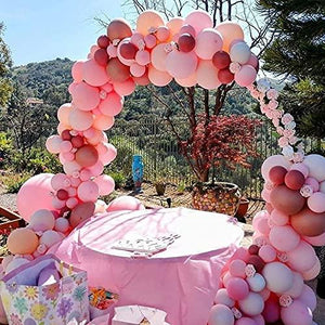 143Pcs Girl's Birthday Pink and Rose Gold Confetti Different Size Balloons Garland Kit - Decotree.co Online Shop